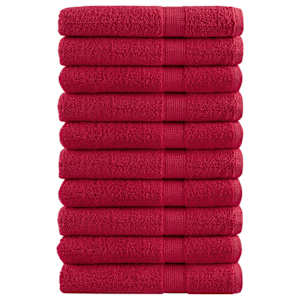 Premium ručníky SOLUND 10 ks červené 80 x 200 cm 600 g/m² - obrázek 1