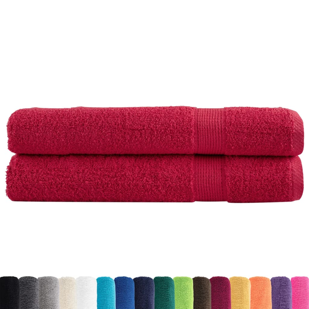 vidaXL Handdoeken SOLUND 2 st 600 g/m² 100x200 cm rood afbeelding