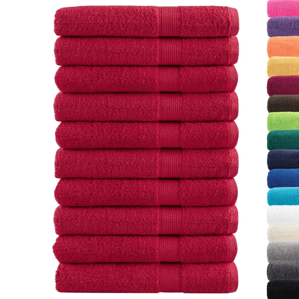 vidaXL Handdoeken SOLUND 10 st 600 g/m² 100x200 cm rood afbeelding