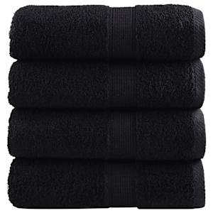 Premium brisače za pranje SOLUND 4 kosi črne 30x30 cm 600 g/m²