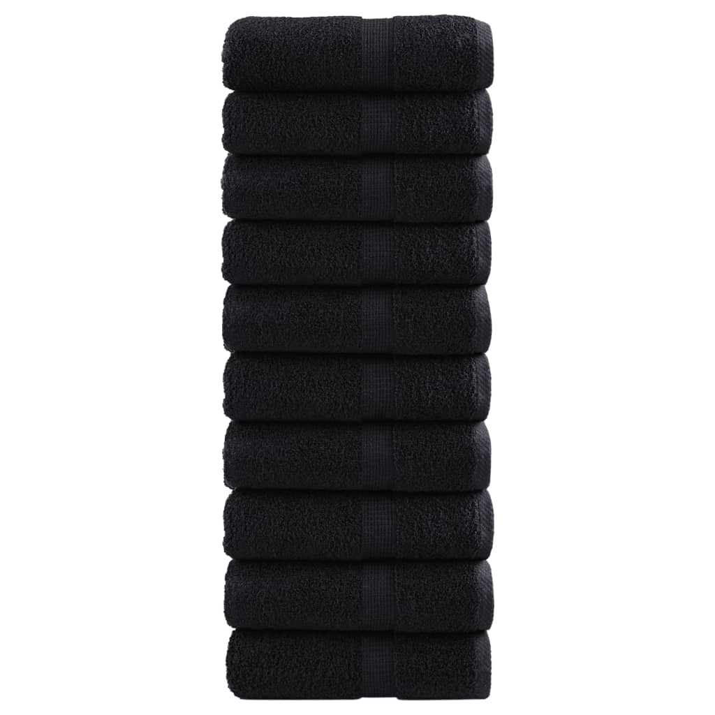 vidaXL Prémiové mycí utěrky SOLUND 10 ks černé 30x30 cm 600 g/m²