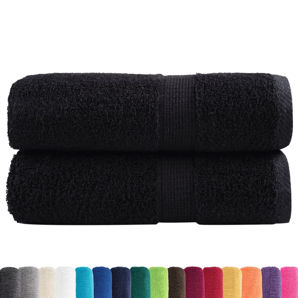 vidaXL Gastendoekjes SOLUND 2 st 600 g/m² 30x50 cm zwart