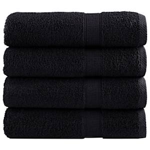 Premium brisače za roke SOLUND 4 kosi črne 50x100 cm 600 g/m²
