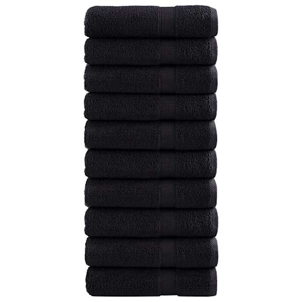vidaXL saunalina SOLUND 10 tk, must, 70x140 cm, 600 gsm
