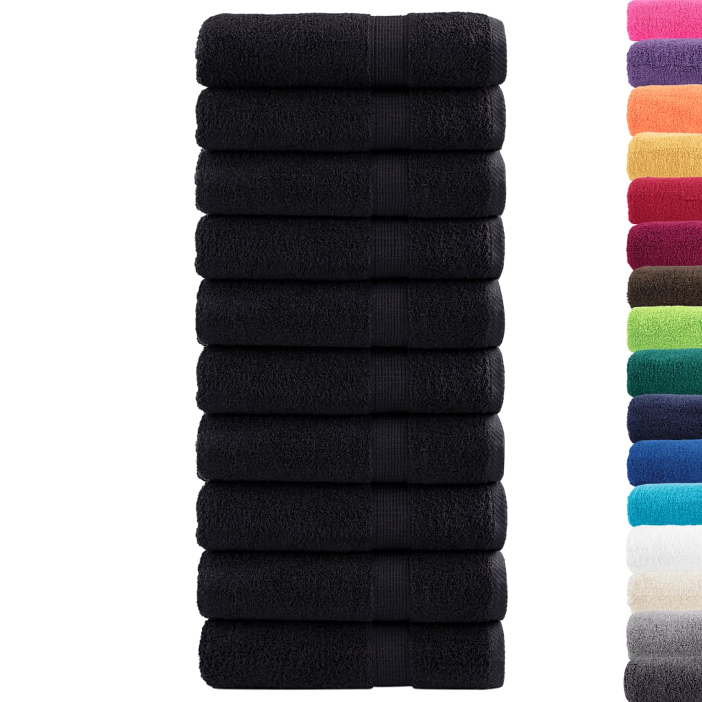 vidaXL Badhanddoeken SOLUND 10 st 600 g/m² 70x140 cm zwart afbeelding