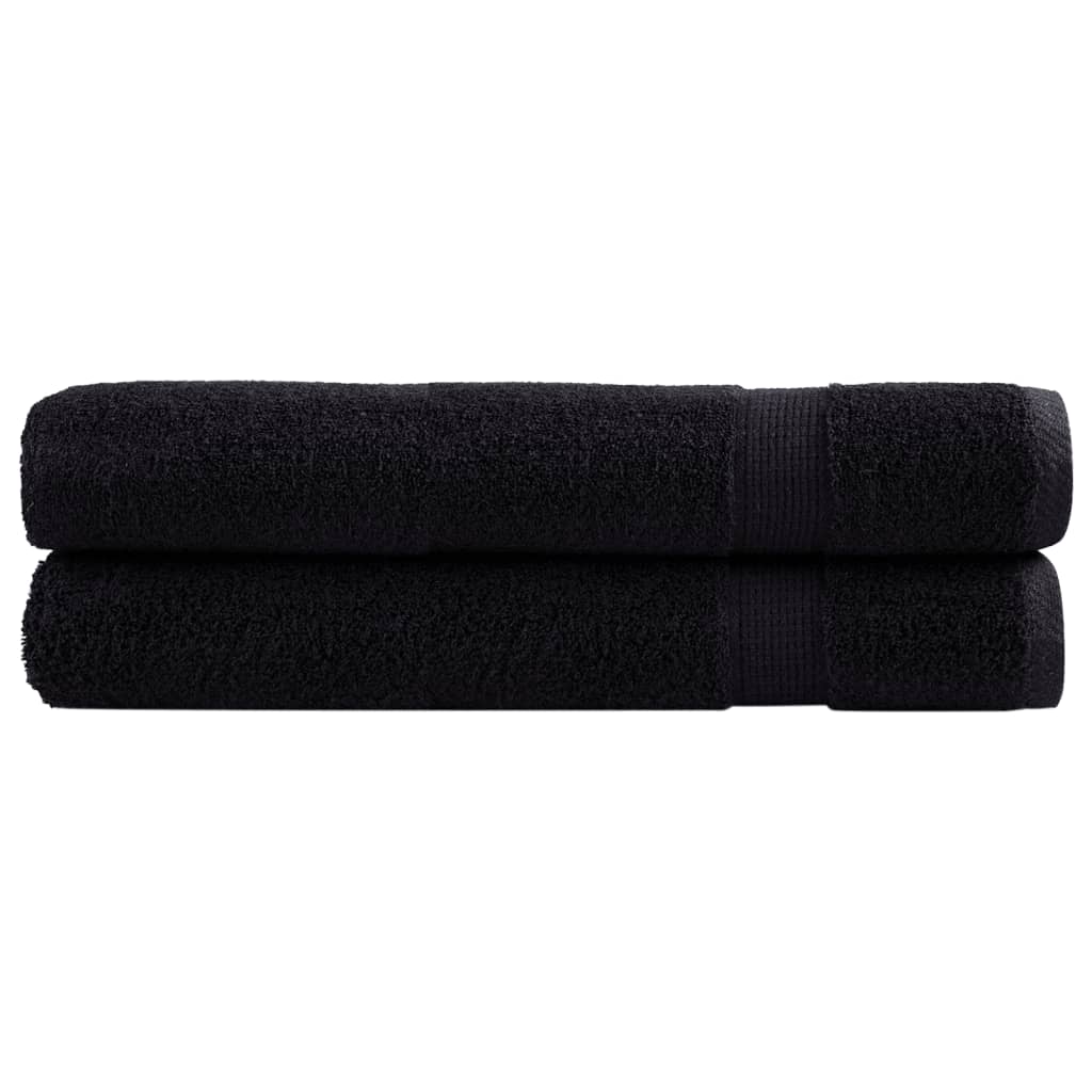vidaXL Premium ručníky SOLUND 2 ks černé 80 x 200 cm 600 g/m²