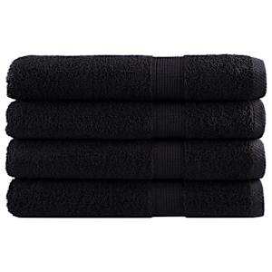 Premium brisače SOLUND 4 kos črna 80x200 cm 600 g/m2