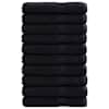 vidaXL saunalina SOLUND 10 tk, must, 80x200 cm, 600 gsm
