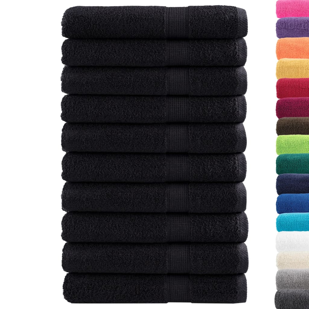 vidaXL Saunadoeken SOLUND 10 st 600 g/m² 80x200 cm zwart afbeelding