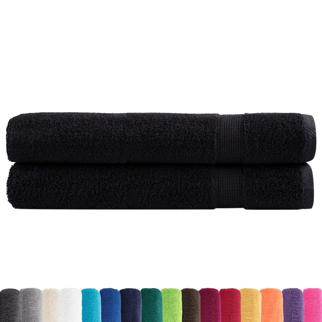 vidaXL Premium Pyyhkeet SOLUND 2 kpl musta 100x200 cm 600 gsm