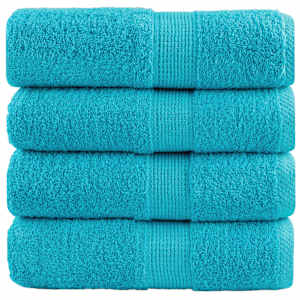 Premium brisače za pranje SOLUND 4 kosi turkizne 30x30 cm 600 g/m²