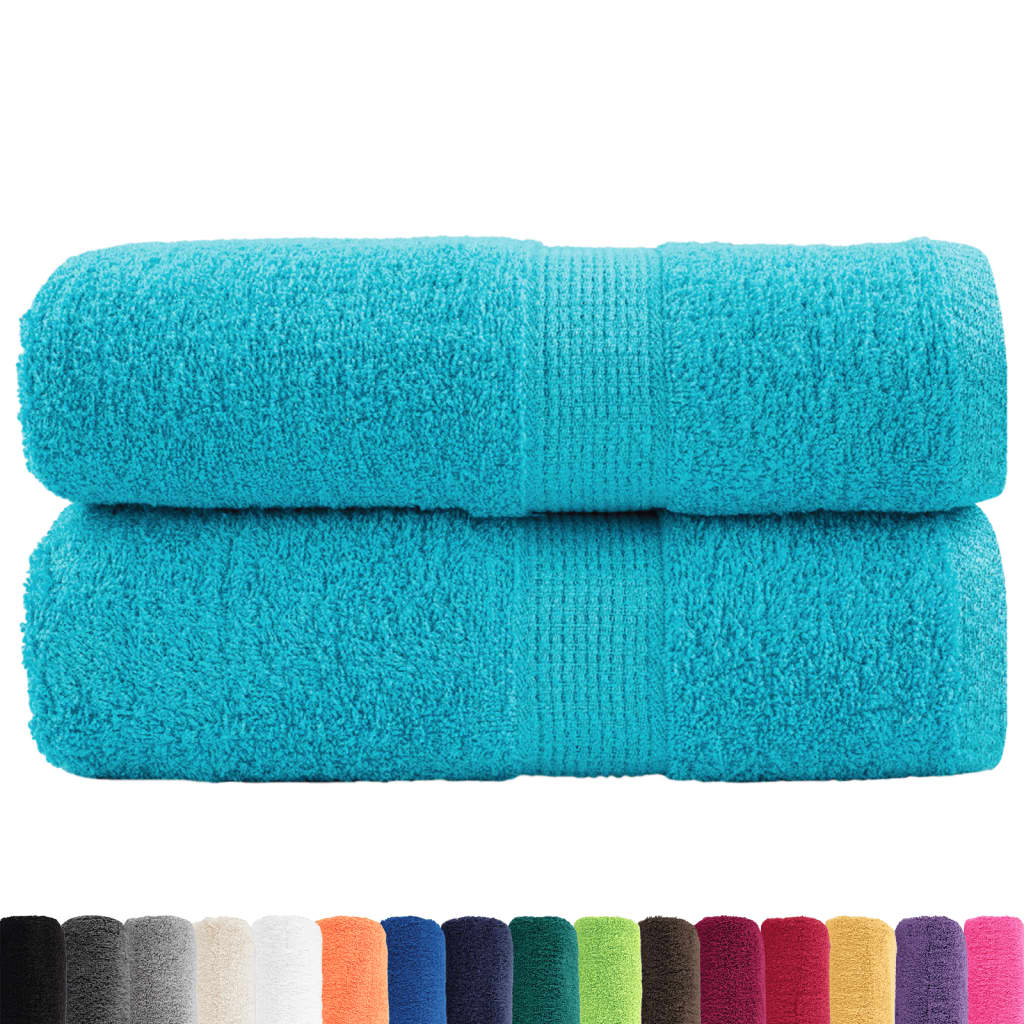vidaXL Gastendoekjes SOLUND 2 st 600 g/m² 30x50 cm turquoise afbeelding