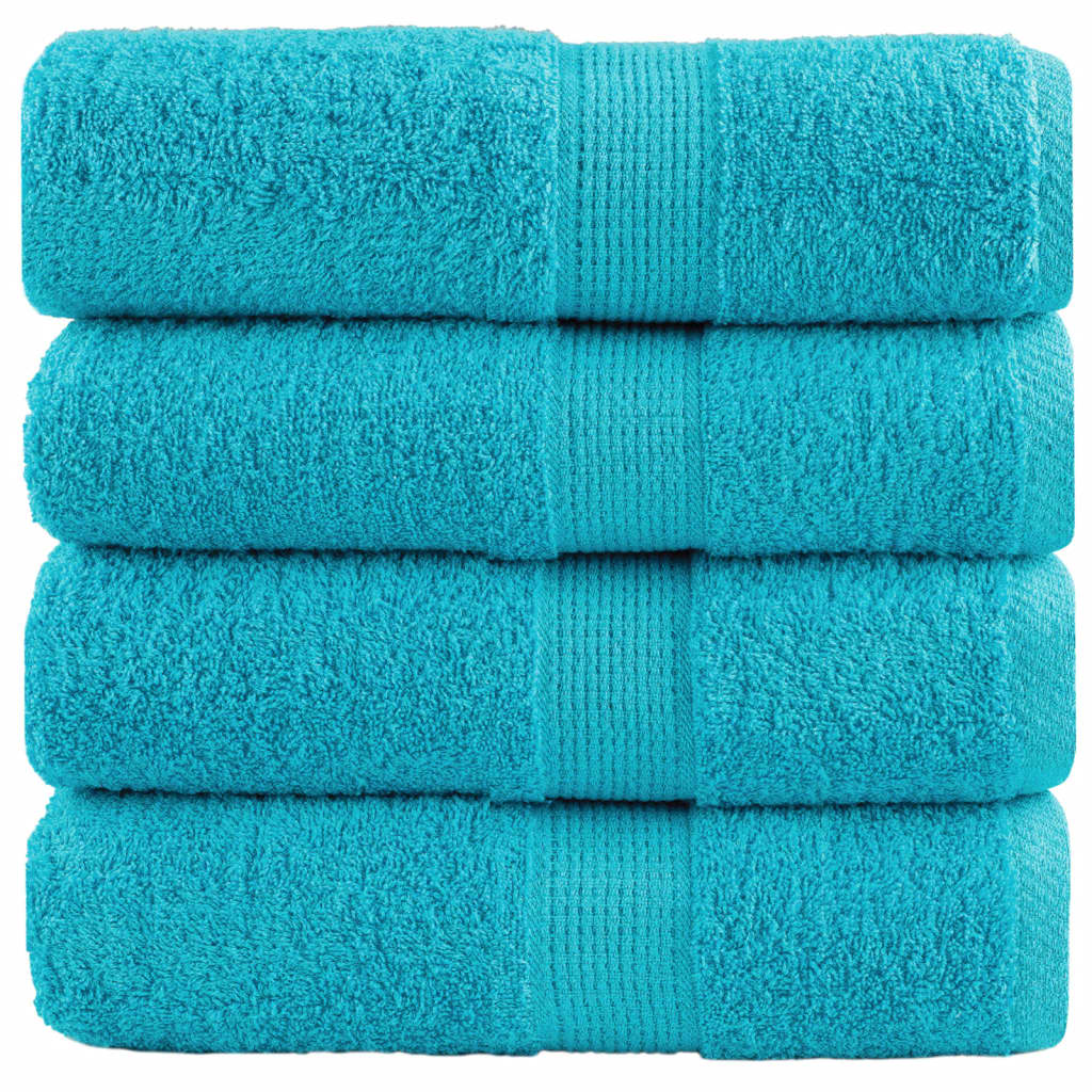 vidaXL Premium ručníky SOLUND 4 ks tyrkysové 30 x 50 cm 600 g/m²