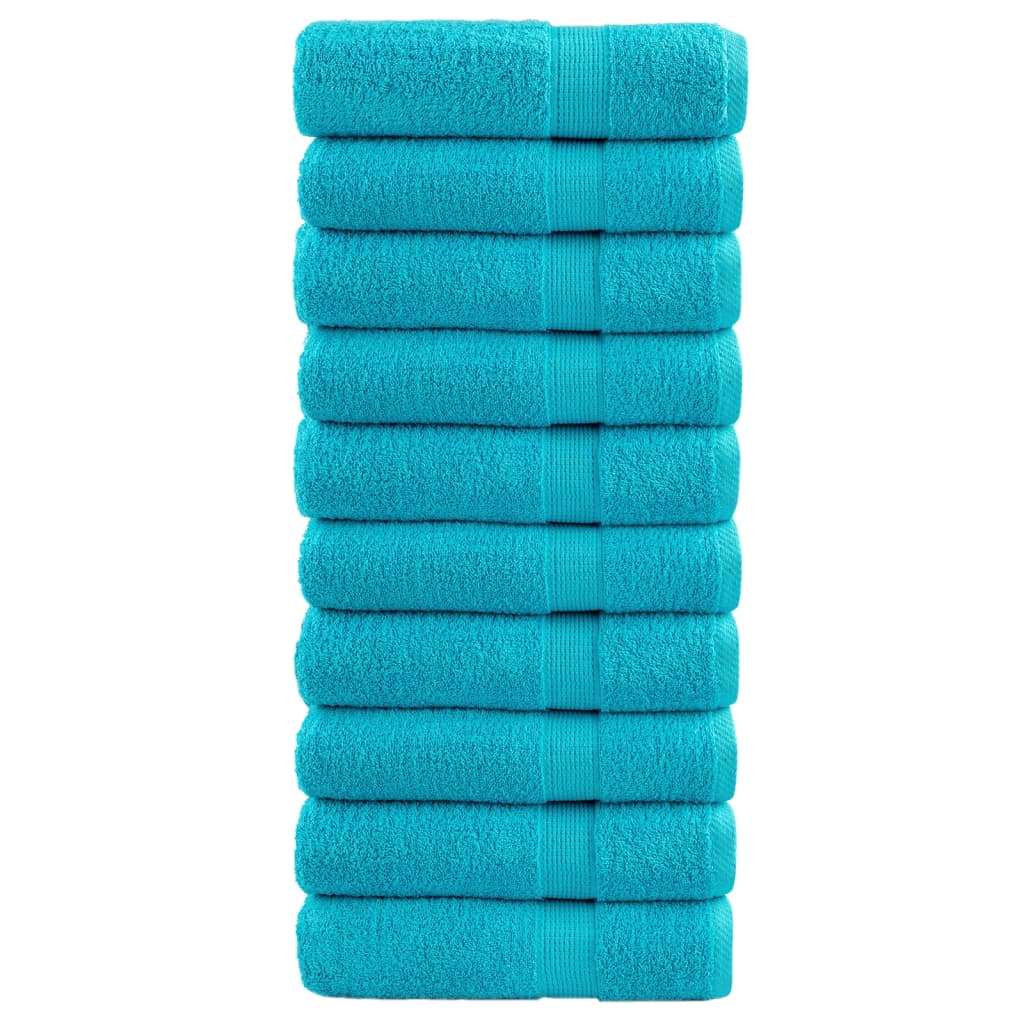 vidaXL Premium ručníky SOLUND 10 ks tyrkysové 70x140 cm 600 g/m²