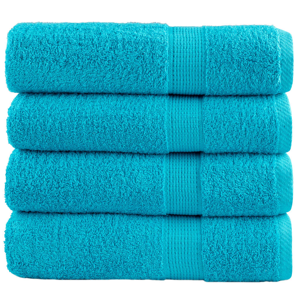 vidaXL Prémiové osušky SOLUND 4 ks tyrkysové 100x150 cm 600 g/m²