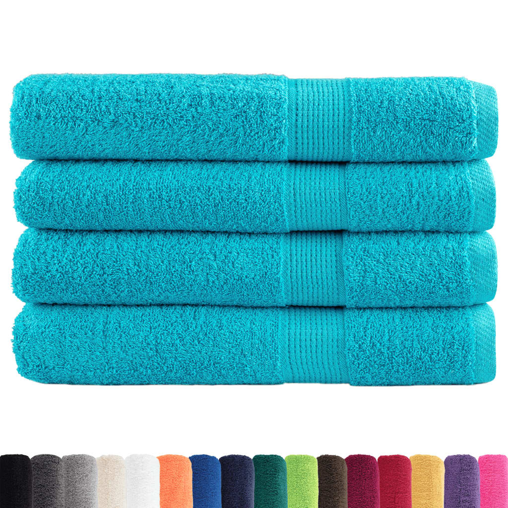 vidaXL Saunadoeken SOLUND 4 st 600 g/m² 80x200 cm turquoise afbeelding