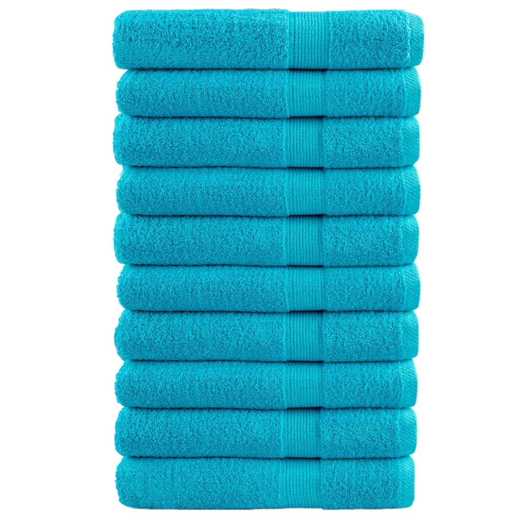 vidaXL Premium ručníky SOLUND 10 ks tyrkysové 80x200 cm 600 g/m²