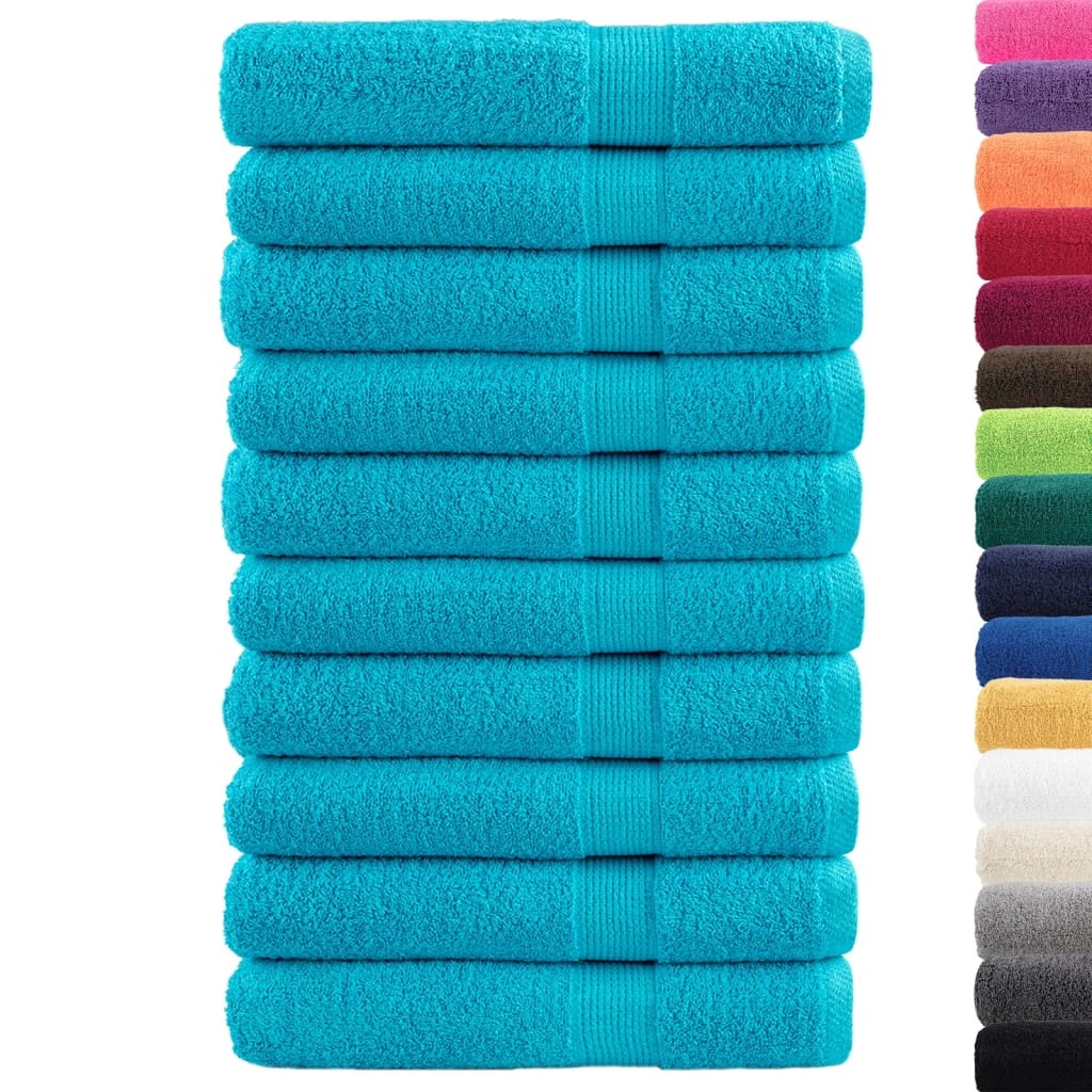 vidaXL Handdoeken SOLUND 10 st 600 g/m² 100x200 cm turquoise afbeelding