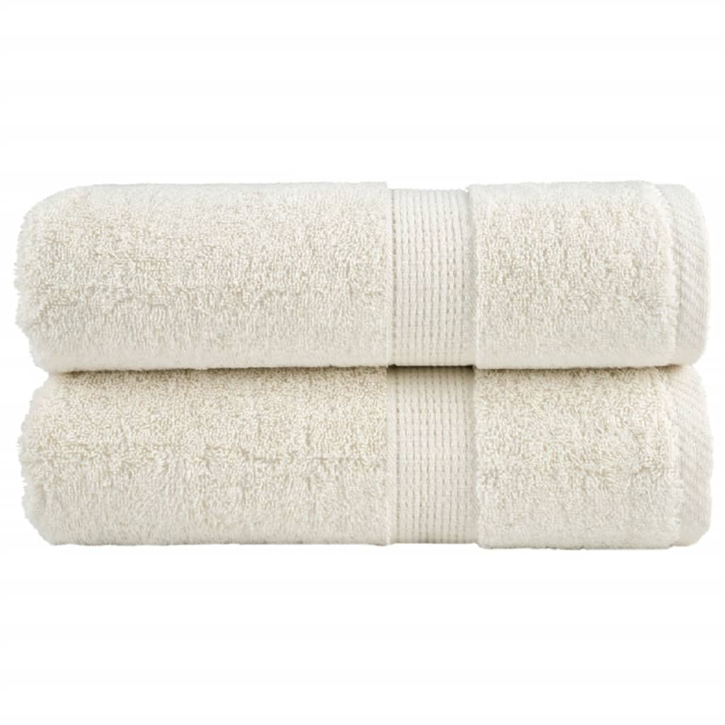vidaXL Prémiové mycí ručníky SOLUND 2 ks krémové 30x30 cm 600 g/m²