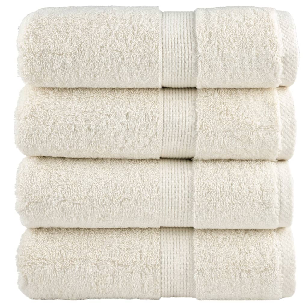 vidaXL Prémiové mycí ručníky SOLUND 4 ks krémové 30x30 cm 600 g/m²