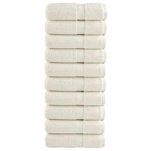 vidaXL premium-klassi pesur&auml;tikud SOLUND 10 tk kreemjad 30 x 30 cm 600 g/m&sup2;