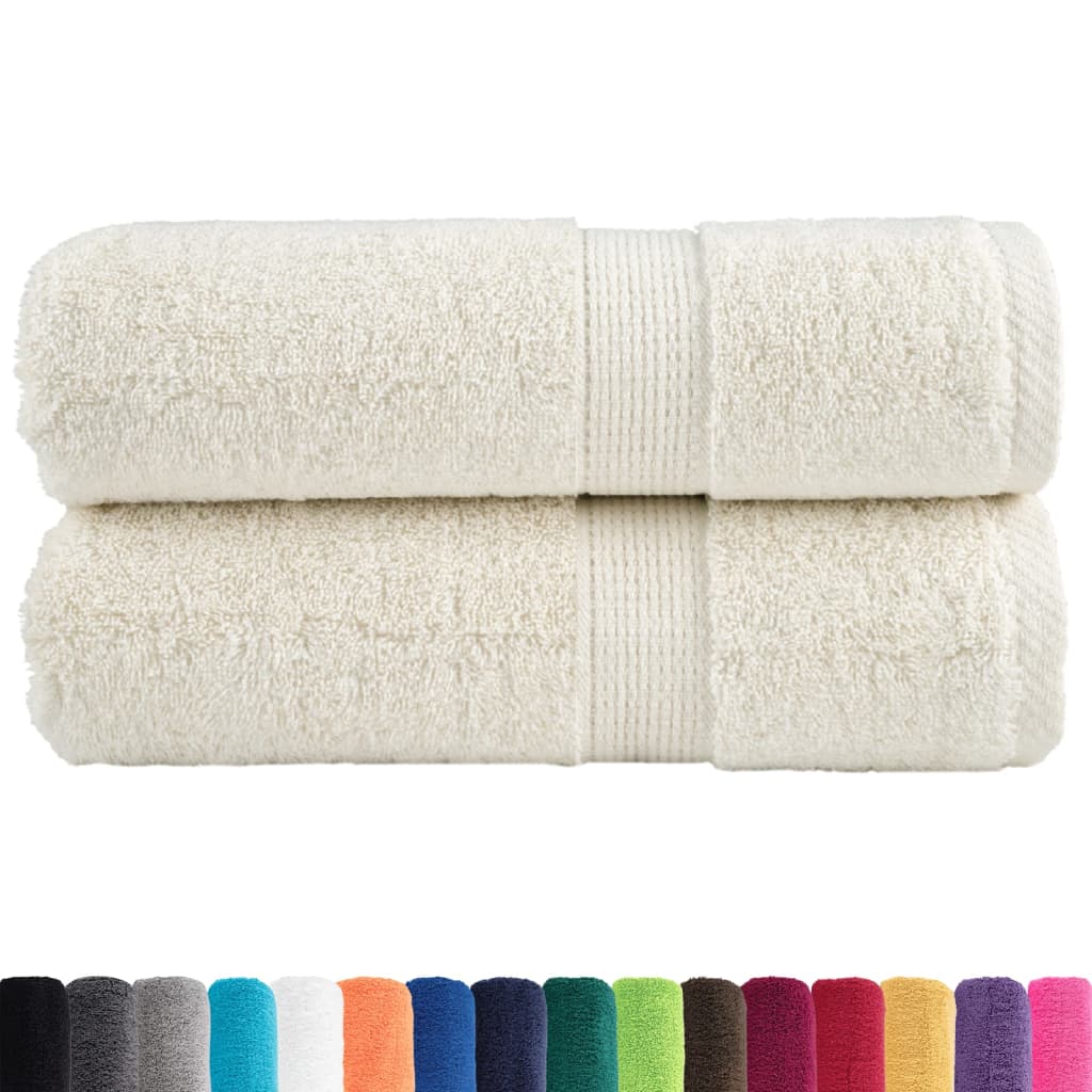 vidaXL Gastendoekjes SOLUND 2 st 600 g/m² 30x50 cm crèmekleurig
