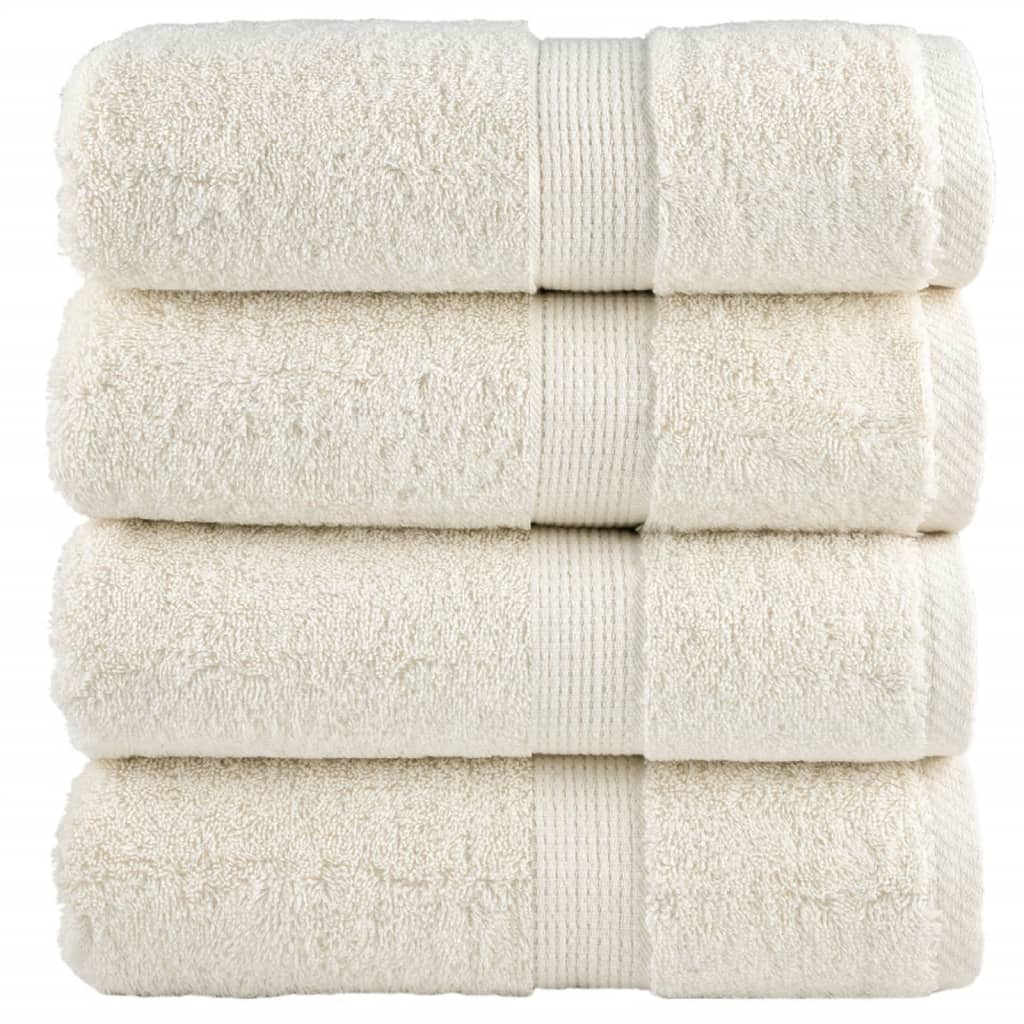 vidaXL Premium ručníky SOLUND 4 ks krémové 30 x 50 cm 600 g/m²