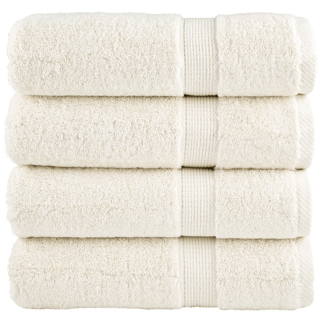 vidaXL Prémiové osušky SOLUND 4 ks krémové 100x150 cm 600 g/m²