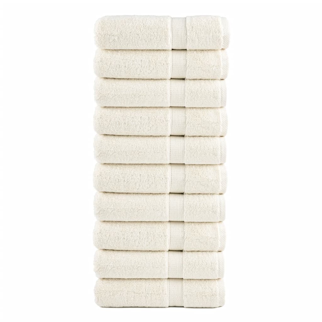 vidaXL Prémiové osušky SOLUND 10 ks krémové 100x150 cm 600 g/m²