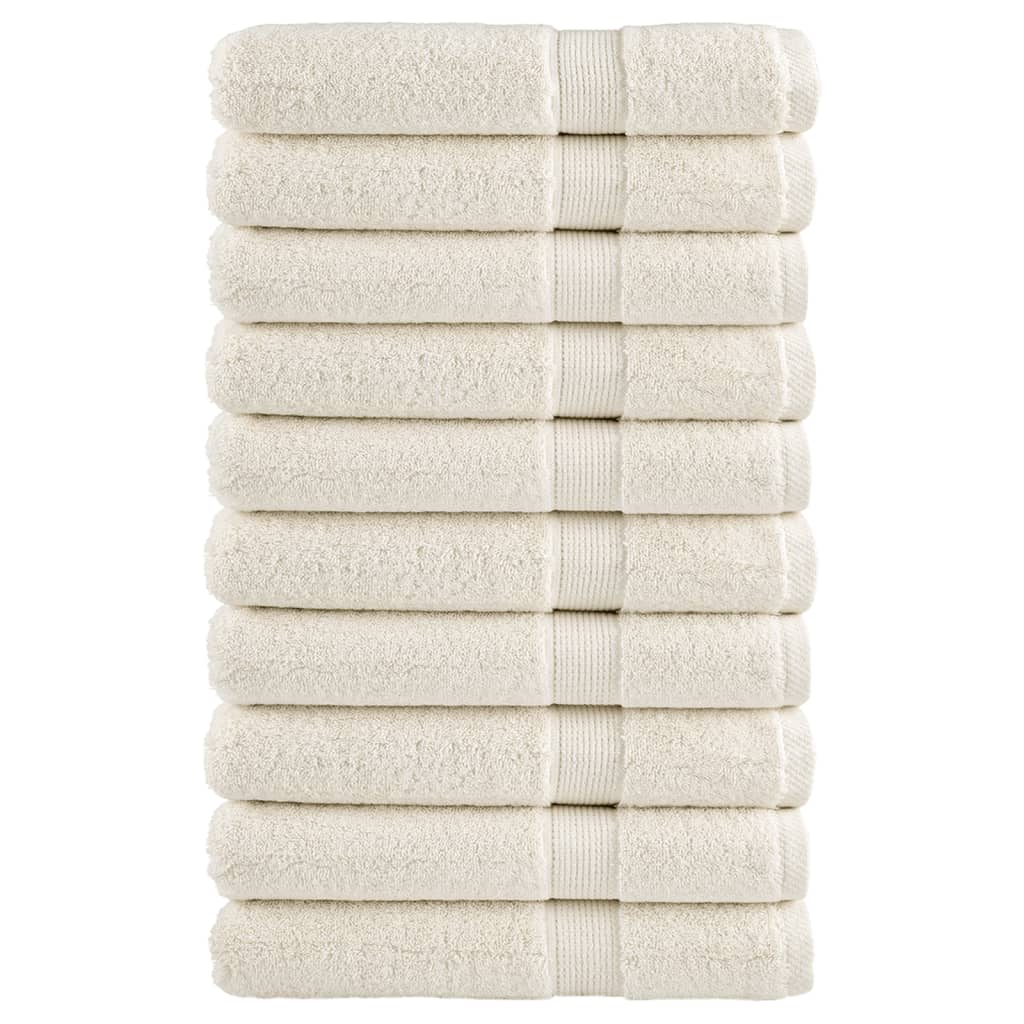 vidaXL Prosoape de saună premium SOLUND 10 buc. crem 80x200 cm 600 gsm