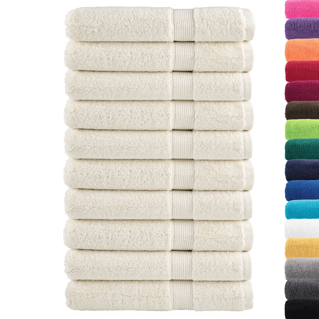 vidaXL Saunadoeken SOLUND 10 st 600 g/m² 80x200 cm crèmekleurig afbeelding
