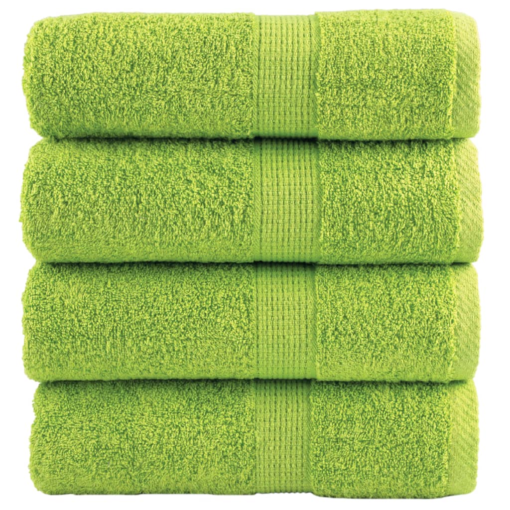vidaXL Premium ručníky SOLUND 4ks jablkově zelené 30x50cm 600g/m²