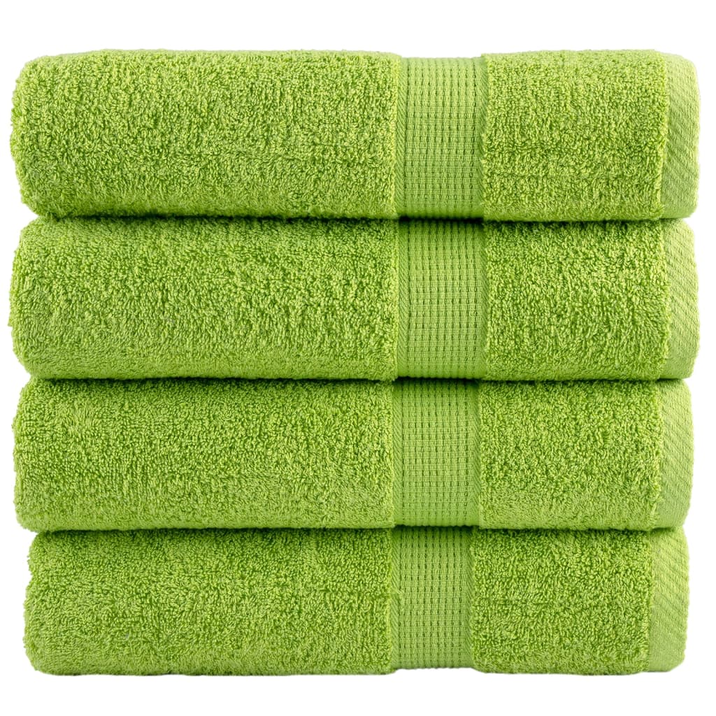 vidaXL Premium handdukar SOLUND 4 st äppelgrön 50x100 cm 600 gsm
