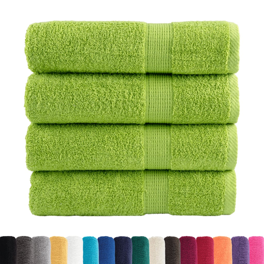 vidaXL Handdoeken SOLUND 4 st 600 g/m² 50x100 cm appelgroen
