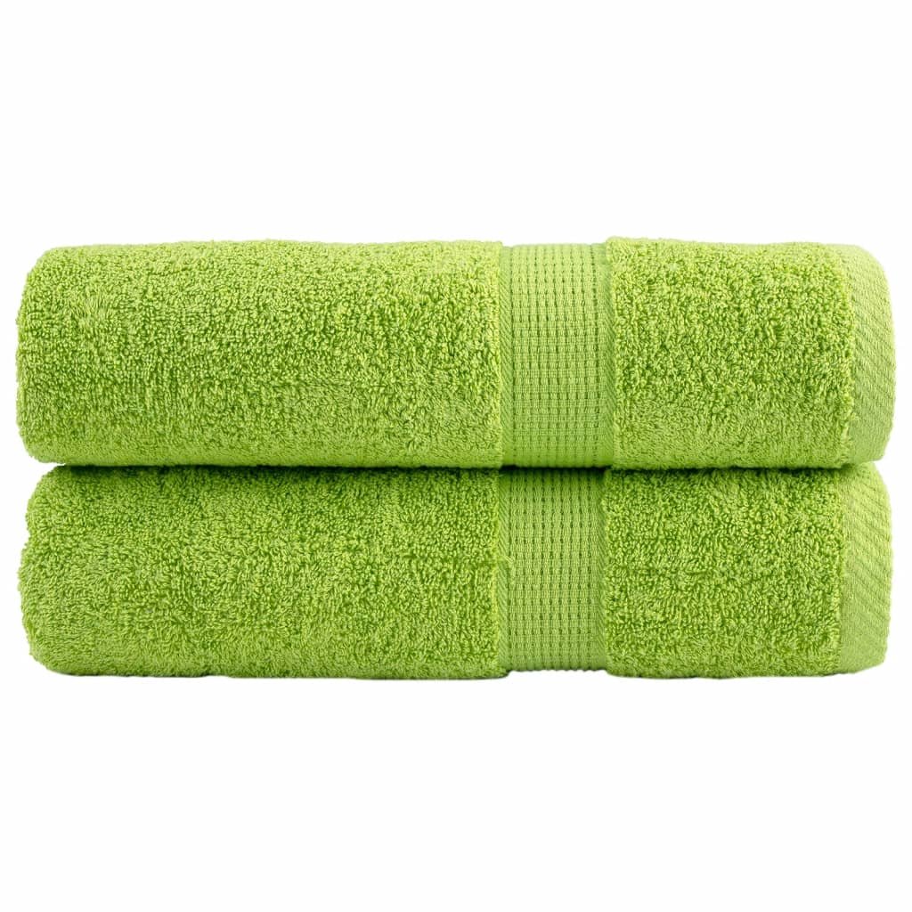 vidaXL Premium ručníky SOLUND 2 jablkově zelené 70x140cm 600 g/m²