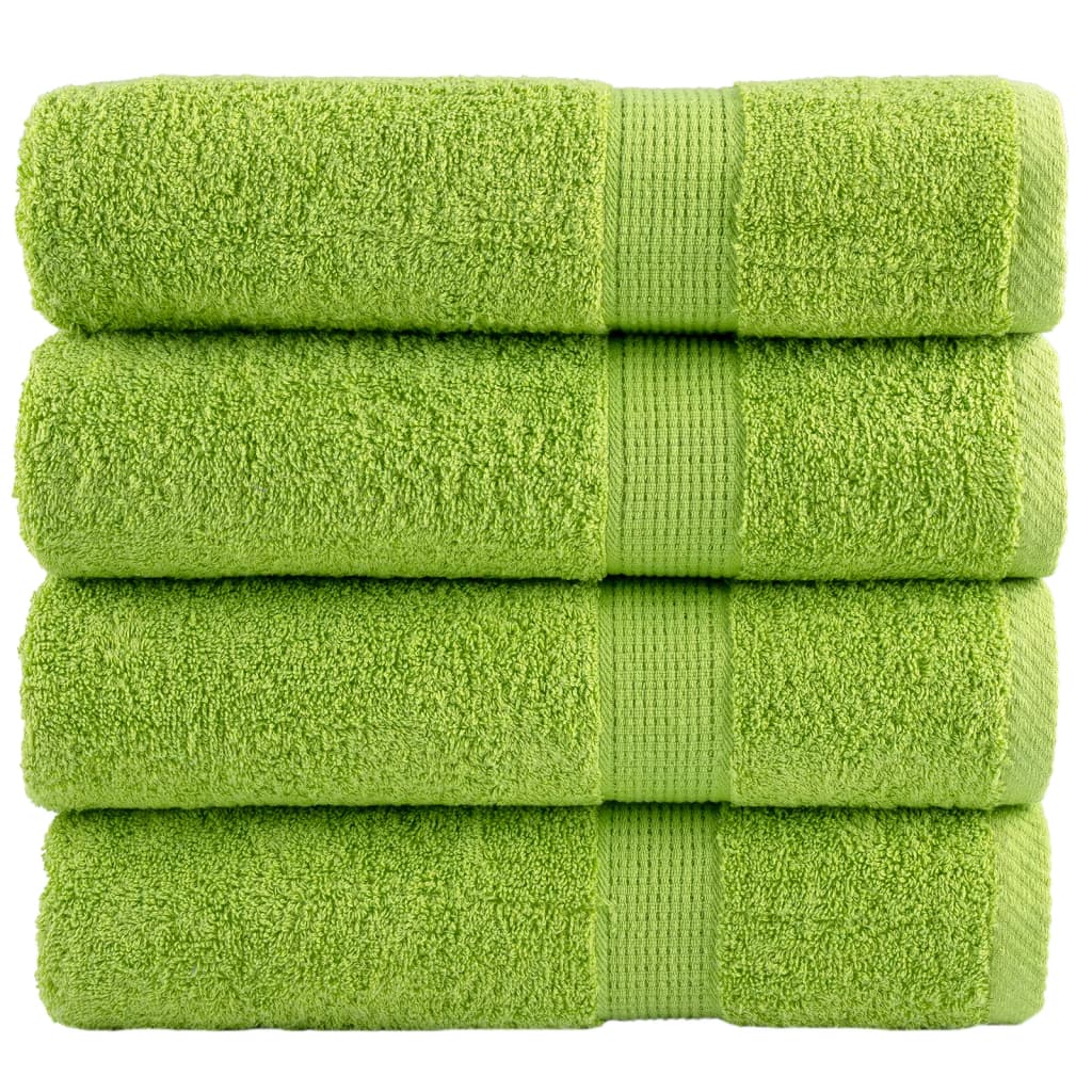 vidaXL Premium ručníky SOLUND 4 jablkově zelené 70x140cm 600 g/m²