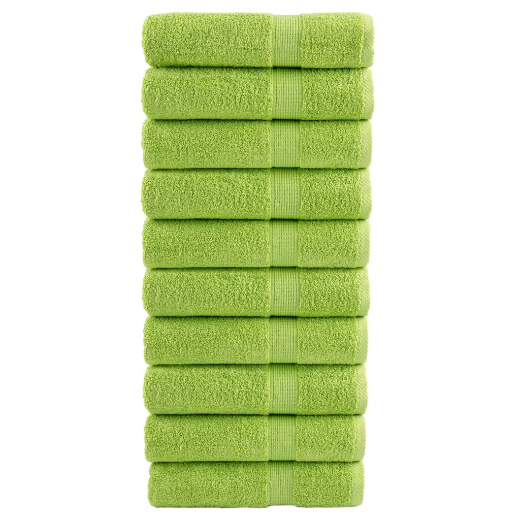 vidaXL Premium ručníky SOLUND 10 jablkově zelené 70x140cm 600g/m²