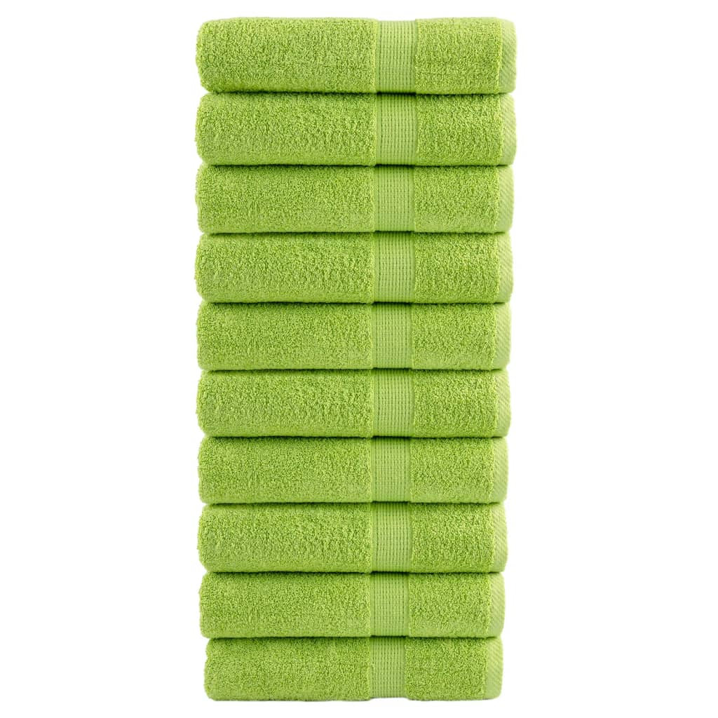 vidaXL Prémiové osušky SOLUND 10 ks jablečně zelené 100x150 cm 600 g/m²