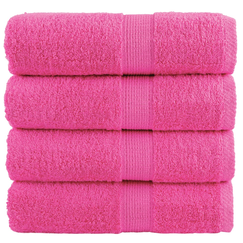 vidaXL Prémiové mycí utěrky SOLUND 4 ks růžové 30x30 cm 600 g/m²