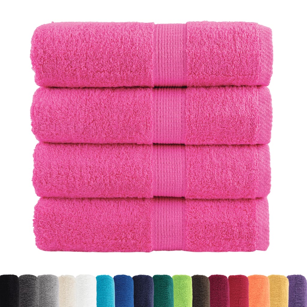 vidaXL Gastendoekjes SOLUND 4 st 600 g/m² 30x50 cm roze