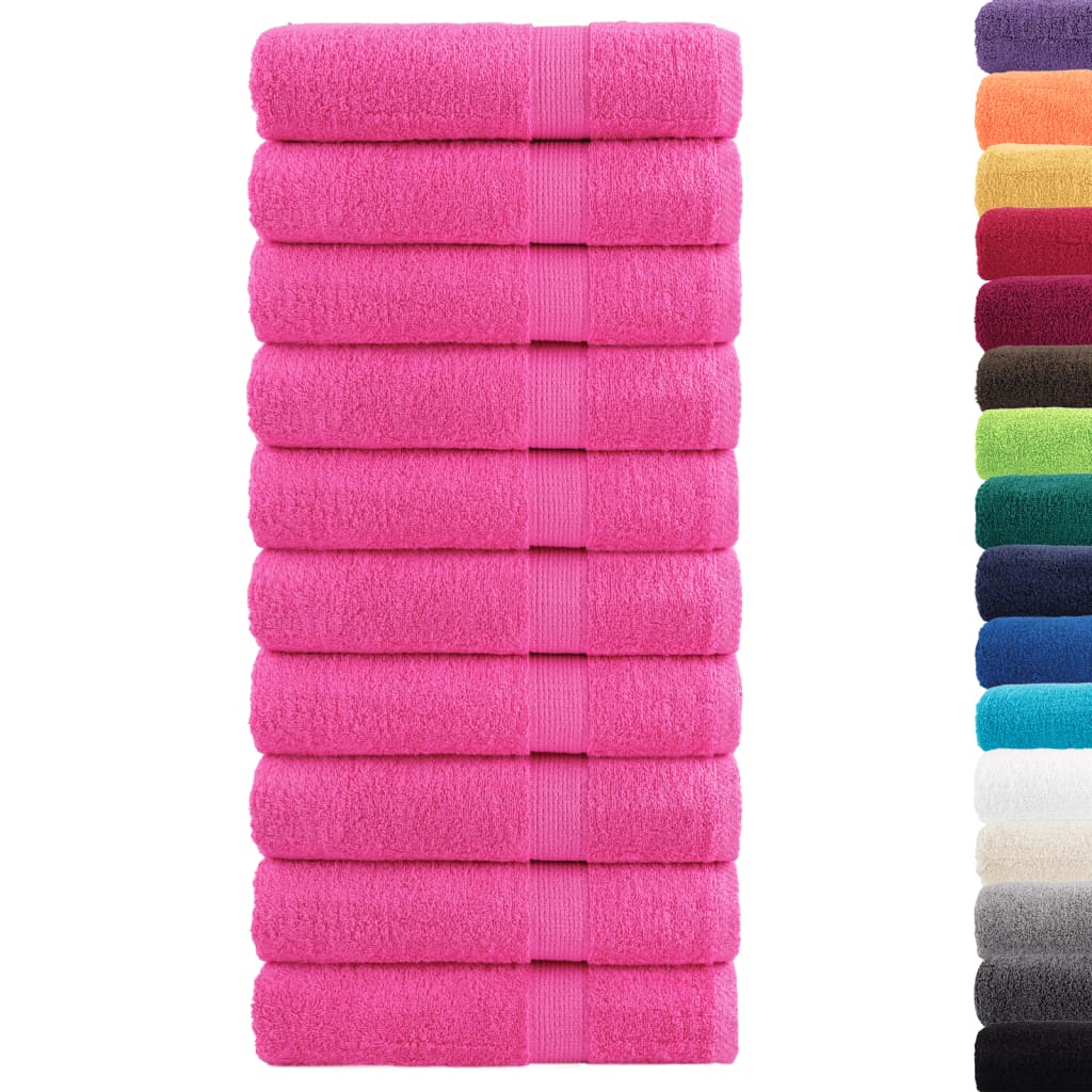 vidaXL Badhanddoeken SOLUND 10 st 600 g/m² 70x140 cm roze afbeelding