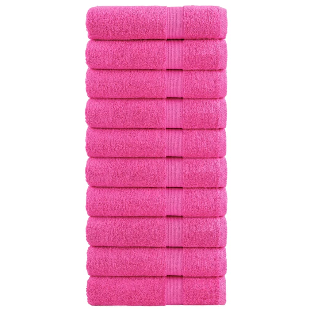 vidaXL Prémiové osušky SOLUND 10 ks růžové 100x150 cm 600 g/m²
