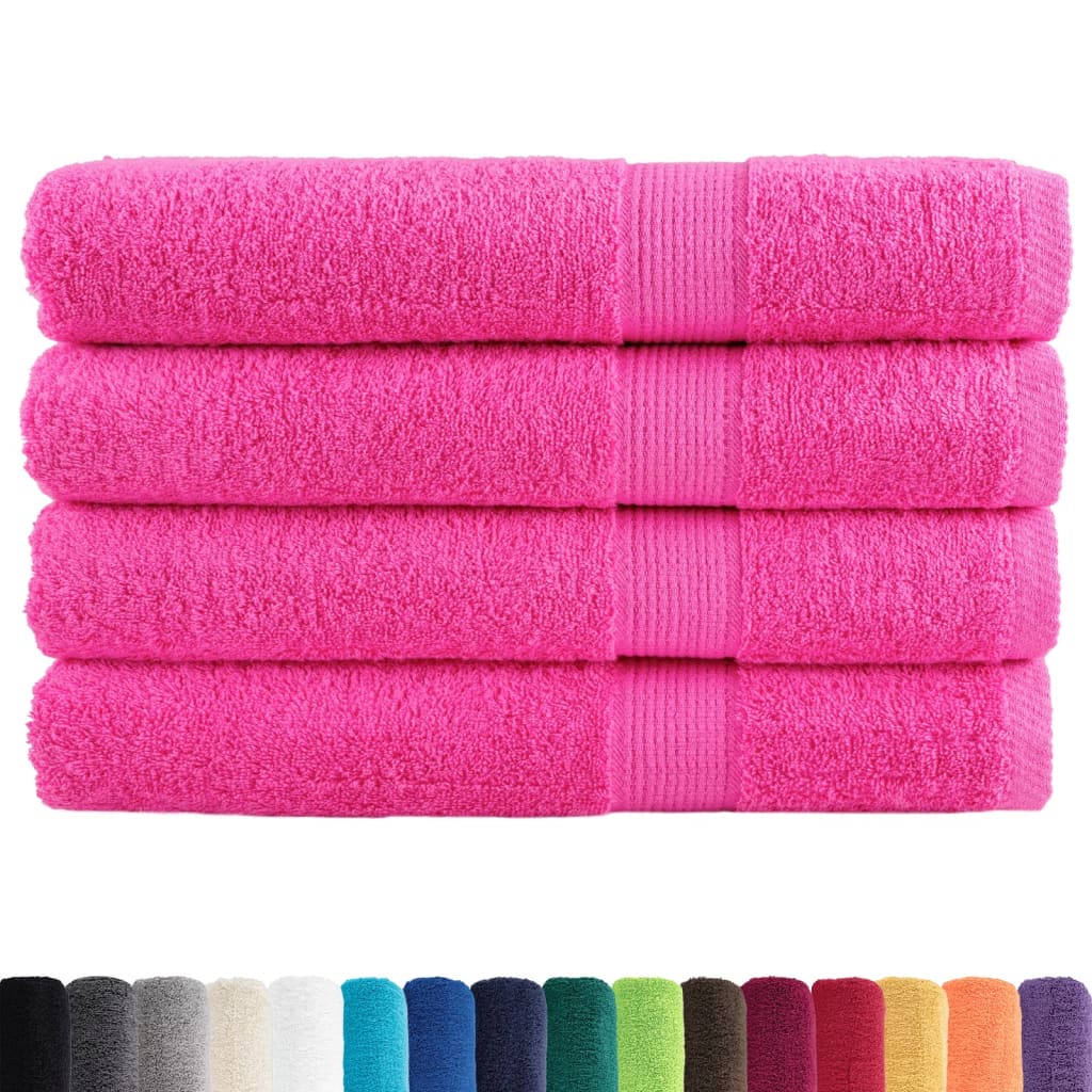 vidaXL Saunadoeken SOLUND 4 st 600 g/m² 80x200 cm roze afbeelding
