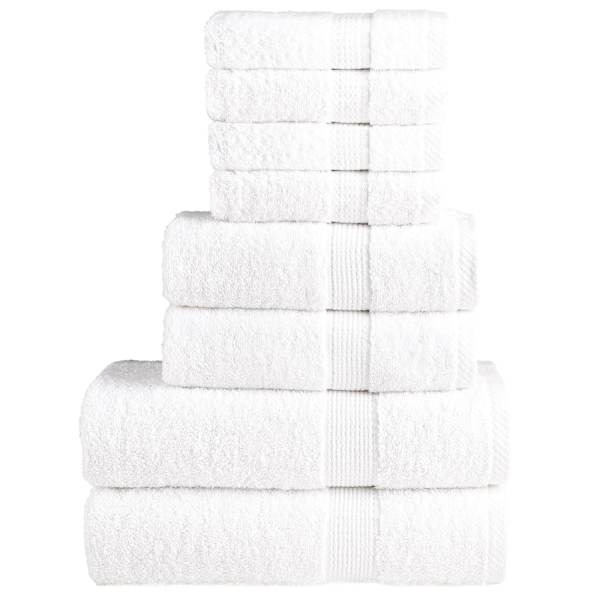 vidaXL 8-osaline r&auml;tikute komplekt SOLUND, valge, 600 gsm
