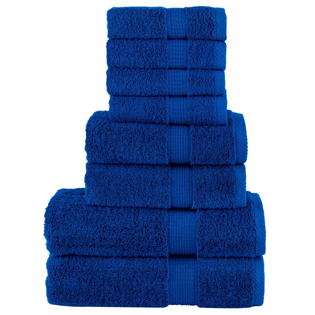 8 tlg. Premium-Handtuch-Set Blau 600 g/m² 100% Baumwolle