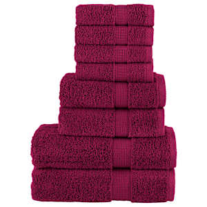 Komplet brisač iz bombaža 8-delni SOLUND bordo 600 gsm