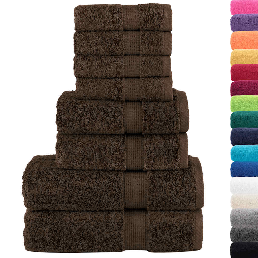 vidaXL 8-delige Handdoekenset SOLUND 600 g/m² bruin