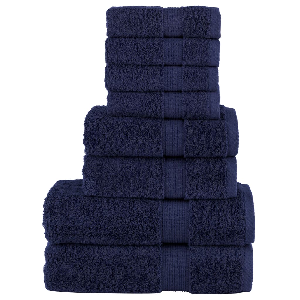 8 tlg. Premium-Handtuch-Set Marineblau 600 g/m² 100% Baumwolle