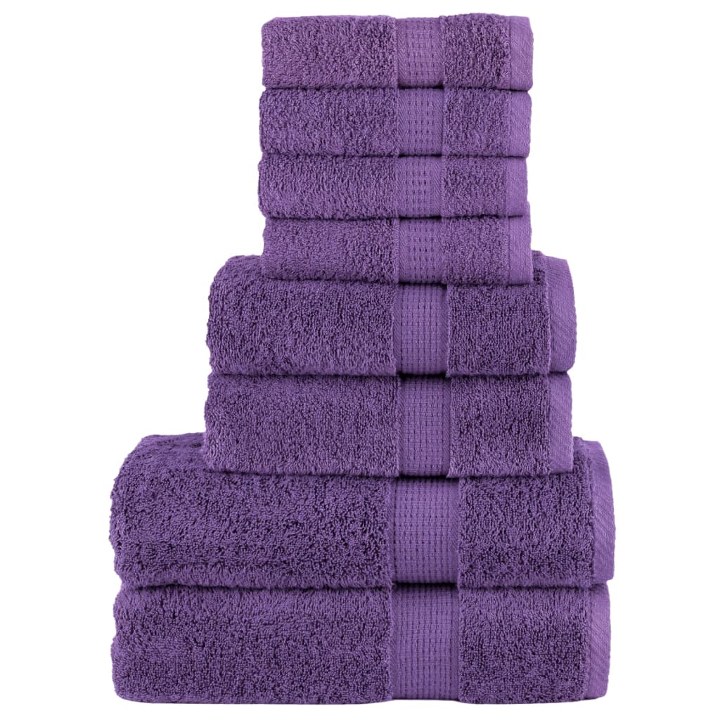 vidaXL Set de prosoape premium, 8 piese, violet, 600 g/m² 100% bumbac