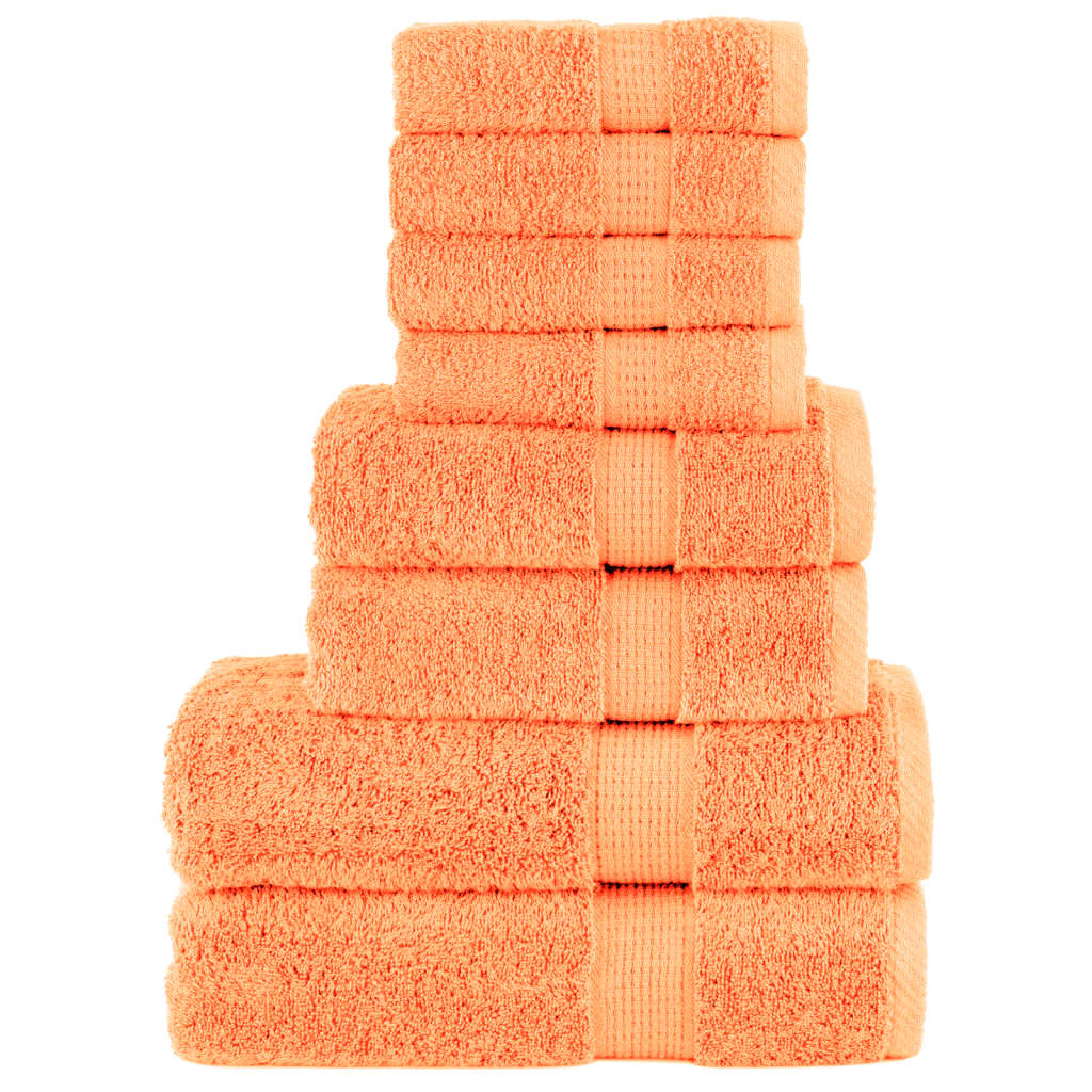 vidaXL 8 Piece Premium Towel Set SOLUND Orange 600 gsm vidaxl ie